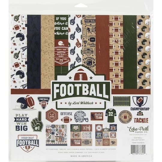 Echo Park&#x2122; Paper Co. Football Collection Kit, 12&#x22; x 12&#x22;